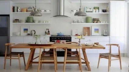 Кухня з відкритими полицями (52 фото) дизайн кухонних верхніх полиць замість шаф в стилі модерн (дизайн) Кухня з відкритими полицями (52 фото) дизайн кухонних верхніх полиць замість шаф в стилі модерн