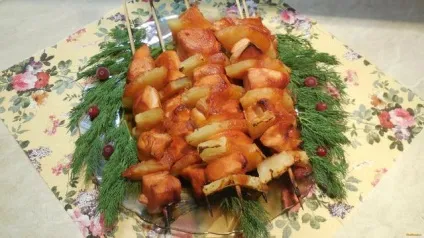 Курячі шашлики з ананасом рецепт з фото (курячі шашлики ананасом) Курячі шашлики з ананасом рецепт з фото