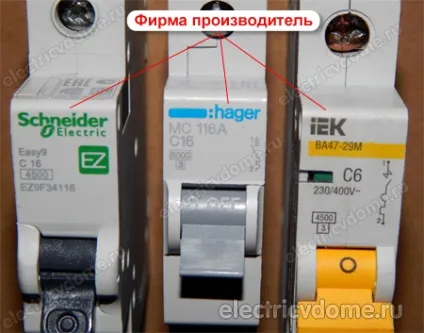 Маркування автоматичних вимикачів