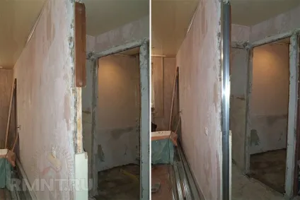 Монтаж перегородки з отвором під двері своїми руками (брусок розміром 40х30х200) Монтаж перегородки з отвором під двері своїми руками