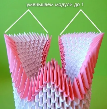 Модульне орігамі - схема зборки подвійного лебедя (модульне) Модульне орігамі - схема зборки подвійного лебедя