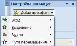 Налаштування анімації