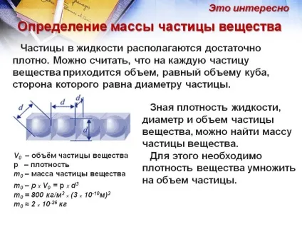 Визначення маси частинки речовини (частки) Визначення маси частинки речовини