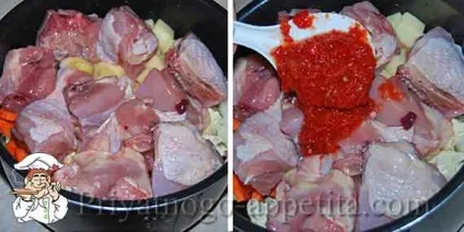 Овочеве рагу з куркою в мультиварці