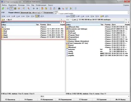 Підключаємося до ftp сервера з ftp клієнта total commander, готуємо смачний сервер з сайтом