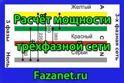 Розрахунок потужності трифазного мережі, сайт електрика (трифазного) Розрахунок потужності трифазного мережі, сайт електрика