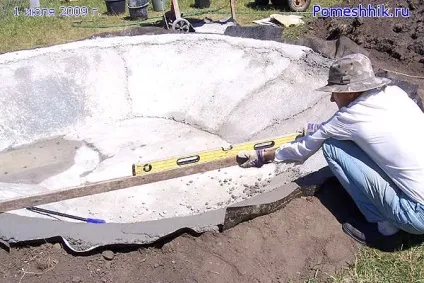 Будівництво штучної водойми своїми руками (шар бетону товщиною) Будівництво штучної водойми своїми руками