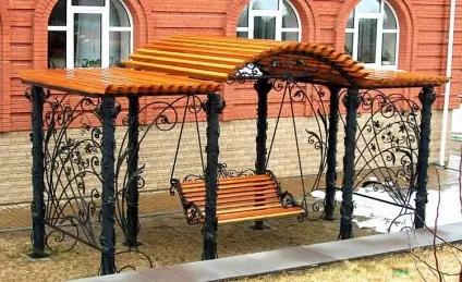 Садова альтанка-гойдалки своїми руками з дерева і металу