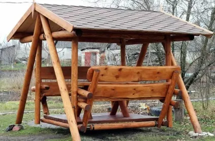 Садова альтанка-гойдалки своїми руками з дерева і металу