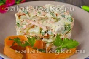 Салат з курки з яблуком і ананасом - рецепт з фото