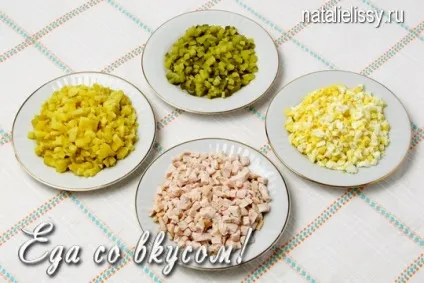 Салат світлофор з куркою (салат) Салат світлофор з куркою