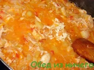 Соус з курки і овочів, обід з нічого (соус з курки) Соус з курки і овочів, обід з нічого
