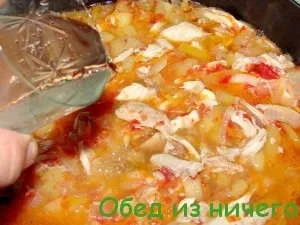 Соус з курки і овочів, обід з нічого (страви з домашньої птиці) Соус з курки і овочів, обід з нічого