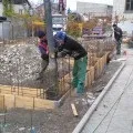 Стіни першого поверху з блоку і заливка колон бетоном (блоку) Стіни першого поверху з блоку і заливка колон бетоном