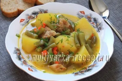 Стручкова квасоля з м'ясом і картоплею в мультиварці (м'ясом) Стручкова квасоля з м'ясом і картоплею в мультиварці