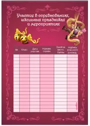 Таблиці для портфоліо учениці початкових класів, флінт (початкових) Таблиці для портфоліо учениці початкових класів, флінт