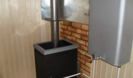Теплообмінник для банної печі c баком для води (печі) Теплообмінник для банної печі c баком для води