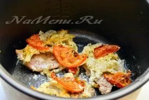 Свинина з помідорами і сиром в мультиварці рецепт з фото (помідори) Свинина з помідорами і сиром в мультиварці рецепт з фото