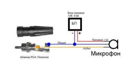 Схема підключення мікрофона
