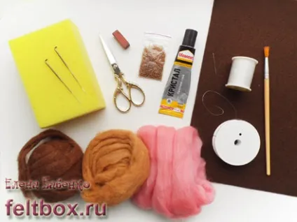 Гілочка в техніці сухого валяння на каркасі (валяння) Гілочка в техніці сухого валяння на каркасі