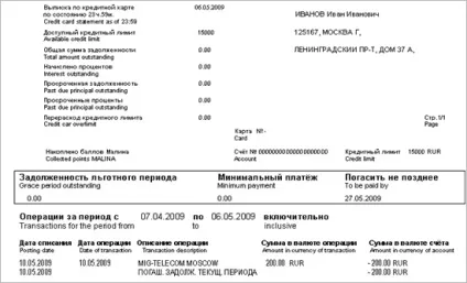 Виписка по рахунку кредитної картки як і коли отримати (карти) Виписка по рахунку кредитної картки як і коли отримати
