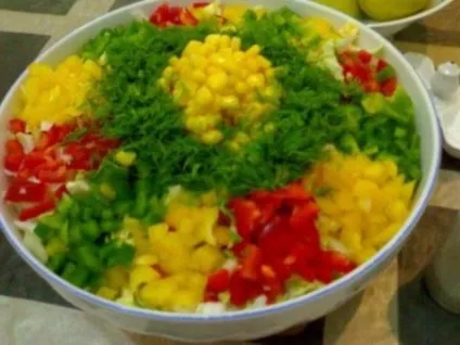 Яскравий рецепт салату «світлофор» кращі салати і закуски (рецепт) Яскравий рецепт салату «світлофор» кращі салати і закуски