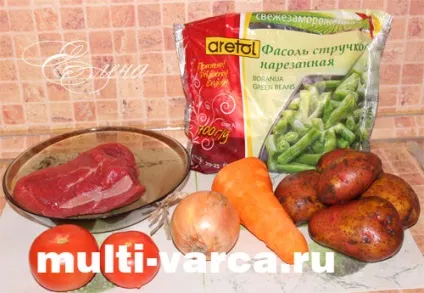 Заморожена стручкова квасоля з м'ясом і картоплею в мультиварці (картопля) Заморожена стручкова квасоля з м'ясом і картоплею в мультиварці