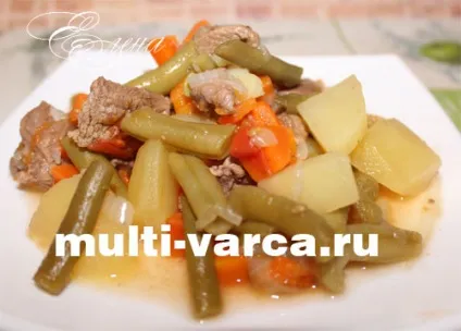Заморожена стручкова квасоля з м'ясом і картоплею в мультиварці (мультиварка) Заморожена стручкова квасоля з м'ясом і картоплею в мультиварці