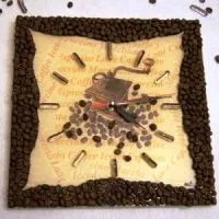 Годинники з кавових зерен (кавових) Годинники з кавових зерен
