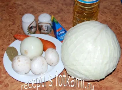 Тушкована капуста з грибами - рецепт з фото крок за кроком (капуста) Тушкована капуста з грибами - рецепт з фото крок за кроком