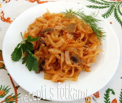 Тушкована капуста з грибами - рецепт з фото крок за кроком (рецепт) Тушкована капуста з грибами - рецепт з фото крок за кроком