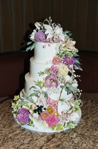Квіткові композиції на весільних тортах - домашній hand-made