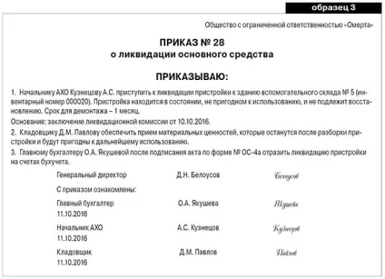 Демонтаж і списання основного засобу (ліквідацію основного засобу) Демонтаж і списання основного засобу