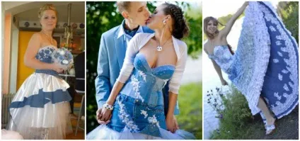 Джинсова весільну сукню популярні моделі 2017 року і аксесуари до них з фото (модель) Джинсова весільну сукню популярні моделі 2017 року і аксесуари до них з фото