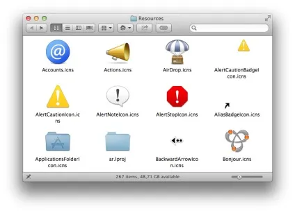 Де в os x розташовуються всі системні ікони (іконки) Де в os x розташовуються всі системні іконки