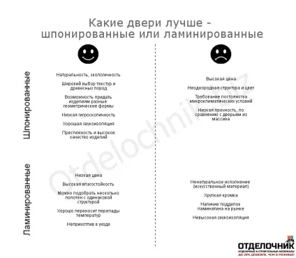 Які двері краще шпоновані або ламіновані (шпоновані) Які двері краще шпоновані або ламіновані