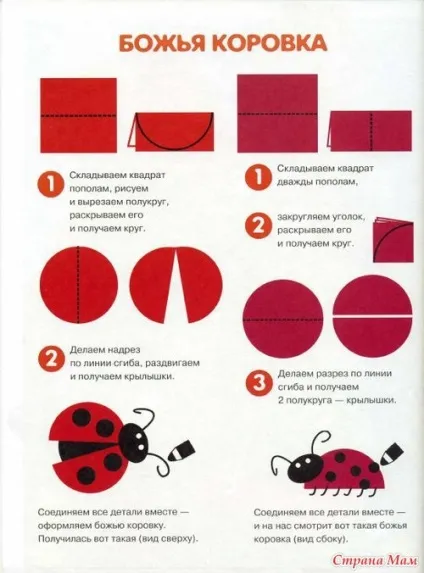 Як зробити божу корівку з паперу (корівку) Як зробити божу корівку з паперу
