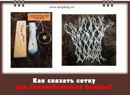 Як зв'язати сітку для баскетбольного кільця, блог валерія морозова (сітку) Як зв'язати сітку для баскетбольного кільця, блог валерія морозова