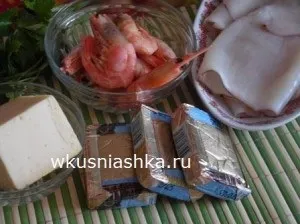 Кальмари фаршировані креветками і сиром, кулінарні рецепти смачно