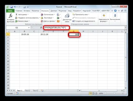 Кількість днів між датами в excel 1