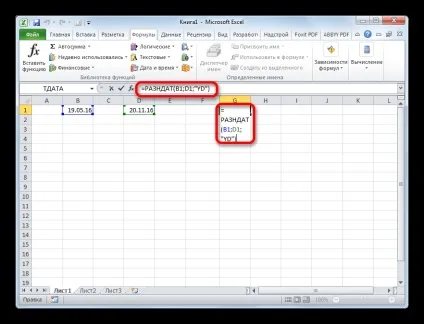 Кількість днів між датами в excel 1
