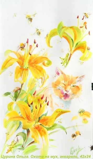 Коти, кішки, кошенята, кошаки, котики, цуценята і собаки, малюнки аквареллю - сонячна акварель - (кішки) Коти, кішки, кошенята, кошаки, котики, цуценята і собаки, малюнки аквареллю - сонячна акварель -