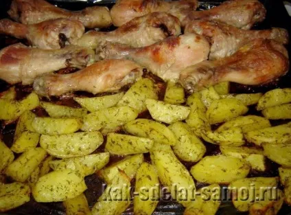 Курячі ніжки в духовці у фользі з картоплею рецепт з фото