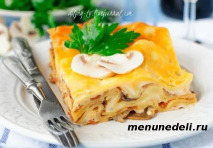 Лазанья з грибами - докладний рецепт з покроковими фото (рецепти лазаньї з покроковими фото) Лазанья з грибами - докладний рецепт з покроковими фото