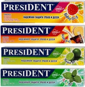 Лінійка зубних паст від тм президент (president)