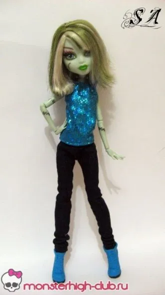Робимо просту майку і джинси для ляльки мн, monster high club () Робимо просту майку і джинси для ляльки мн, monster high club