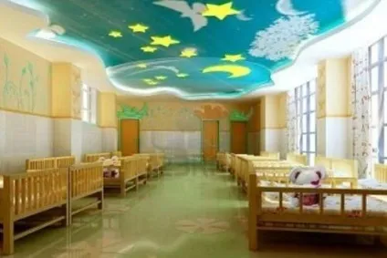 Оформлення спальні в дитячому саду своїми руками (стіни, ліжечка, штори) (розпис стін) Оформлення спальні в дитячому саду своїми руками (стіни, ліжечка, штори)