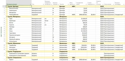 Опис ресурсів в ms project