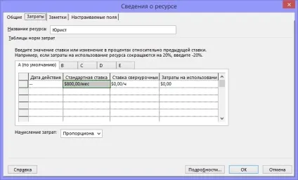 Опис ресурсів в ms project