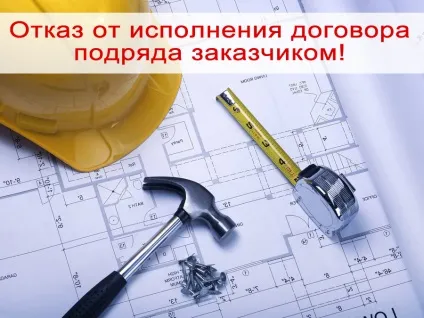 Відмова від договору підряду з ініціативи замовника (договору підряду односторонньому) Відмова від договору підряду з ініціативи замовника